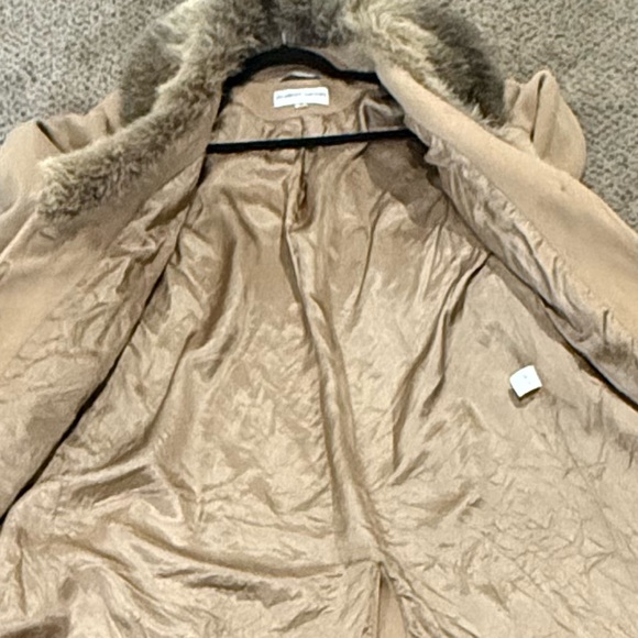 🧥 ALBERT NIPON Vintage Camel Wool Swing Coat‎ Sz 10 Faux Fur Trim Old Money - Picture 7 of 14